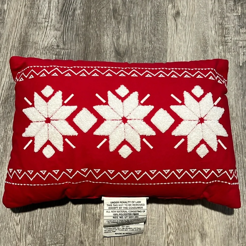 NWT Decorative Snowflake Pillow